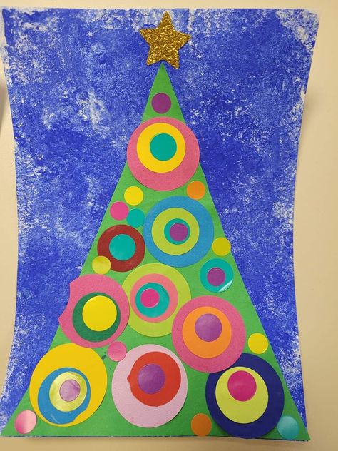 Kids Christmas Painting, Art Club Projects, Christmas Art Projects, Christmas Trees For Kids, Winter Art Projects, Homemade Christmas Decorations, Christmas Tree Art, Christmas Tree Crafts, Christmas Card Crafts