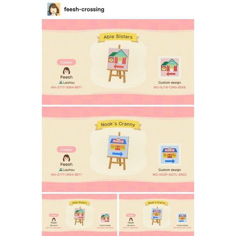 AC New Horizons Custom Designs on Instagram: “Shop Signs 🛍⠀⠀⠀⠀⠀⠀⠀⠀⠀ —⁣⁣⠀⠀⠀⠀⠀⠀⠀⠀⠀ [design by tumblr user fresh-crossing]⁣⁣⠀⠀⠀⠀⠀⠀⠀⠀⠀ —⁣⁣⠀⠀⠀⠀⠀⠀⠀⠀⠀ DM us custom content to…” Able Sisters Animal Crossing, Able Sisters, Acnh Paths, Motif Acnl, Signs Design, Crossing Sign, Acnh Designs, Animal Crossing Qr Codes Clothes, Acnh Codes