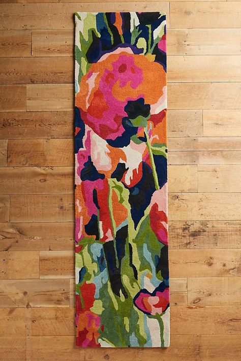 Rug Anthropologie, Poppy Rug, Area Rug Placement, Rug Placement, Area Rug Pad, Poppy Painting, Boho Glam, Natural Fiber Rugs, Hallway Runner