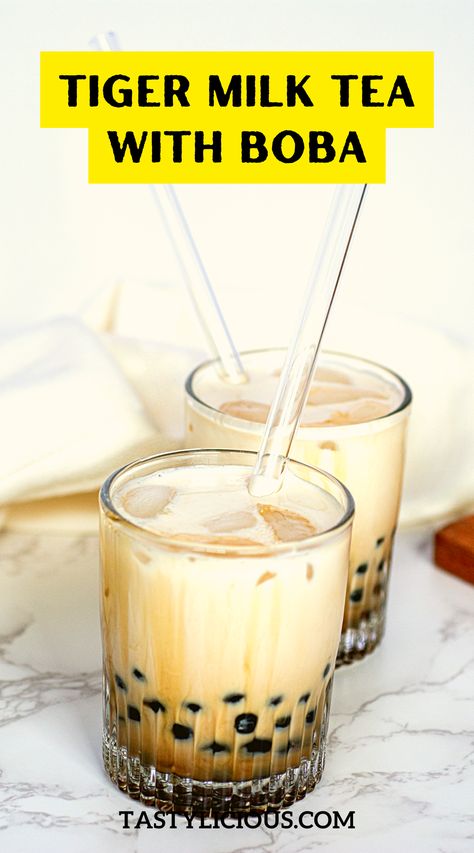 tiger milk tea recipe | tiger milk tea ingredients | tiger milk tea flavor | how to make tiger milk tea | tiger milk tea with boba | keto dinner recipes | healthy lunch ideas | dinner ideas | breakfast ideas | easy healthy dinner recipes Tiger Milk Tea, Brown Sugar Bubble Tea, Milk Tea With Boba, Breakfast Ideas Easy Healthy, Milk Tea Recipe, Breakfast Ideas Easy, Boba Tea Recipe, Bubble Tea Recipe, Make Brown Sugar