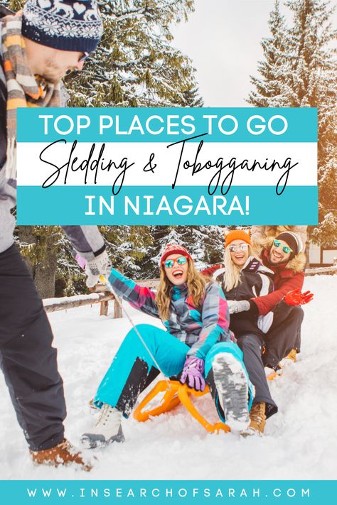 Check out this list of the best hills for tobogganing and sledding in the Niagara Region! This list has you covered for winter family fun outdoors! | Winter Ontario | Niagara Falls Canada Winter | Family Fun Niagara | Winter activities Niagara | Sledding | Winter family ontario | Grimsby Ontario | Niagara Falls Winter | outdoor activities in niagara region | sledding hills Niagara | winter activities for families | socially distanced outdoor activities near niagara | family fun niagara Grimsby Ontario, Niagara Falls Winter, Canada Winter, Niagara Region, Winter Outdoor Activities, Niagara Falls Canada, Midwest Travel, Winter Family, River Rafting