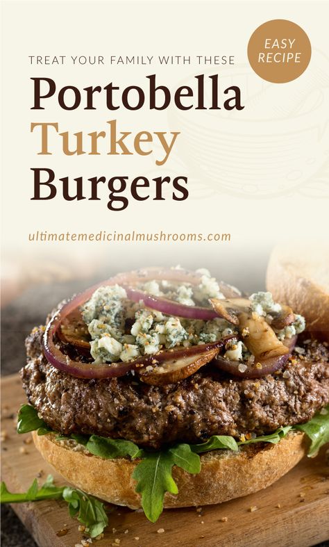 Mushroom Turkey Burger, Healthy Mushroom Recipes, New Dinner Ideas, Mushroom Burger Recipe, Easy Mushroom Recipes, Weight Watchers Food Points, Turkey Burger Recipe, Portabella Mushrooms, Mushroom Recipes Healthy