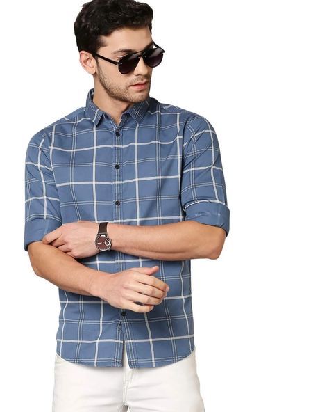 Price: (as of - Details) Product Details:This Casual Big Checkered shirt has a Slim Collar ,full button Placket, Long Sleeves and a curved hemlineSize and FitSlim FitThe Model (height 6 foot and shoulders 18 inches is wearing size 40/MPlease check the size chart for more details before orderingMaterial & Care100% Premium Cotton (Machine Wash Regular)Style TipEnhance your look by wearing this Casual Stylish Men's shirt, Team it with a pair of rugged tapered denims and Sneakers for a fun Casual... Stylish Shirts Men, Checkered Shirt, Casual Stylish, Casual Shirt, Button Placket, Model Height, Indian Fashion, Casual Shirts, Casual Outfits