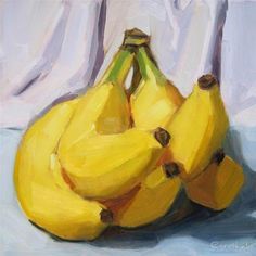 Banana Painting, Fruits Drawing, Banana Art, Still Life Fruit, Contemporary Art Painting, Food Painting, Still Life Oil Painting, Fruit Painting, Contemporary Abstract Art