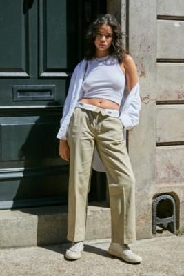 Dickies 874 Elizaville Khaki Workwear Trousers | Urban Outfitters UK Hiking Pants Women Outfit, Colored Pants Outfits, Dickies Style, Dress Pants Outfits, Hiking Pants Women, Dickies 874, Hiking Outfit Women, Trouser Outfit, Workwear Trousers