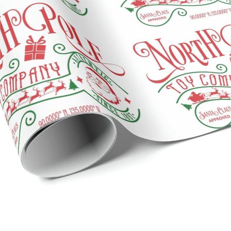 Christmas Santa Clause Toy Company North Pole Wrapping Paper - Christmas Wrapping Paper Pole Wrap, North Pole Express, Gift Paper, Wrapping Paper Christmas, Vintage Santa Claus, Sweet Christmas, Santa Clause, Holiday Wishes, Christmas Wrapping Paper