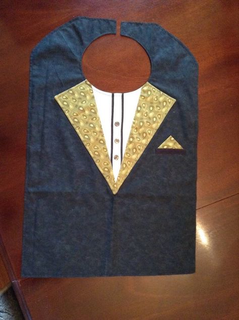 Adult dignity tuxedo bib is great for going out to dinner.  Fits an adult or large child. Is a great Dignity Bibs, Firefighter Bracelet, Nursing Home Gifts, Walker Accessories, Dinner Fits, Clothing Protectors, Neck Bones, Charity Project, Adaptive Clothing