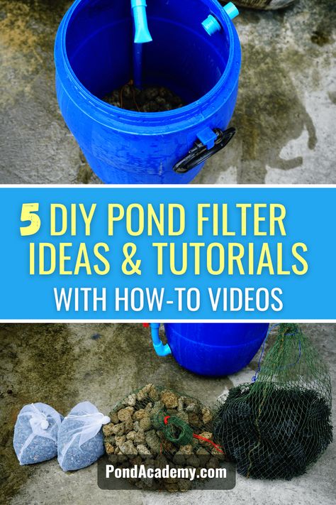 Diy Koi Pond Filter System, Duck Pond With Filter, Diy Pond Filter 5 Gallon Bucket, Pond Filtration System Diy, Diy Pond For Ducks, Diy Fish Ponds Backyard Simple, Diy Filter For Pond, Diy Pond Filter How To Make, Pond Filters Diy How To Build