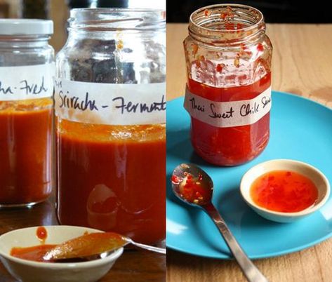 Asian-hot-sauces Siracha Sauce Diy, Sriracha Copycat, Diy Sriracha Sauce, Copycat Sriracha Sauce, Sriracha Recipes Homemade, Fermented Sriracha Sauce, Homemade Sriracha Sauce Recipe, Diy Sriracha, Siracha Recipes