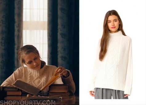 A Discovery of Witches : Season 1 Episode 3 Diana’s White Turtleneck | Shop Your TV Discovery Of Witches Outfits, Discovery Of Witches Diana, The Discovery Of Witches, Movie Character Outfits, Discovery Of Witches, A Discovery Of Witches, Witch Fashion, White Jumper, Buy Sweaters