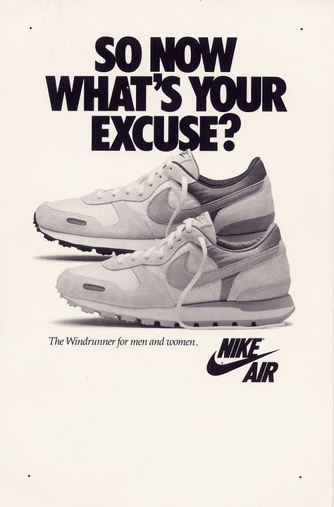 Nike Windrunner Air 80s Ads, Nike Poster, Nike Ad, Shoe Advertising, Sports Advertising, Shoe Poster, Sneaker Posters, Rhetorical Question, Shoes Ads