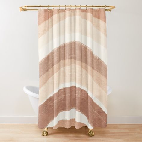 Earth tone neutral rainbow shower curtain #boho #bathroomdecor #hippie Rainbow Bathroom Ideas, Rainbow Bathroom, Rainbow Shower Curtain, Shower Curtain Boho, Small Bathroom Renovation, Neutral Rainbow, Luxury Closets Design, Boho Shower Curtain, Modern Tiny House