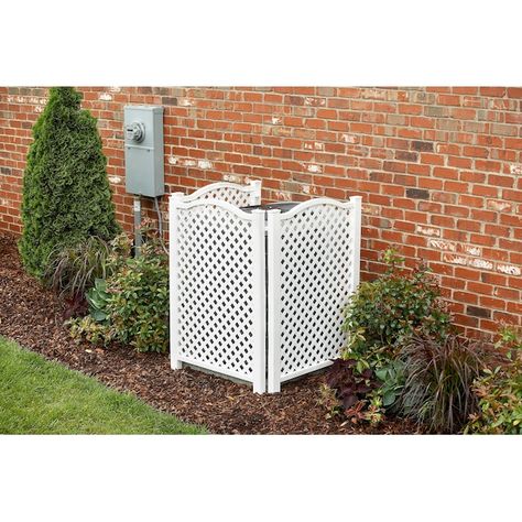 Lattice Ideas, Air Conditioner Screen, Air Conditioner Cover Outdoor, Outdoor Privacy Screens, Outdoor Privacy Screen, Patio Privacy Screen, Outdoor Trash Cans, Screen Outdoor, Privacy Screen Outdoor