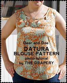 Sleeveless Blouse Pattern, Blouse Tutorial, Upcycle Clothing, Deer And Doe, Tunic Sewing Patterns, Pattern Hack, Sewing Projects For Kids, Sewing Diy, Pattern Ideas