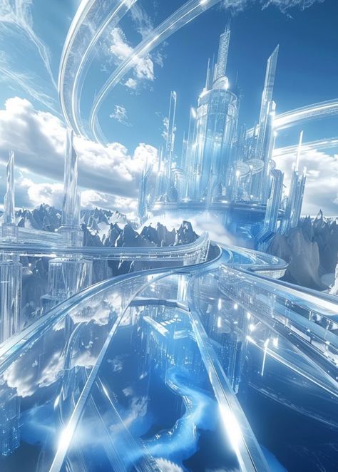 Futuristic Palace, Scifi Background, Heaven City, Futuristic City Utopia, Haunted House Drawing, Dream Realm, Planet Pictures, Dreamscape Architecture, Sky City