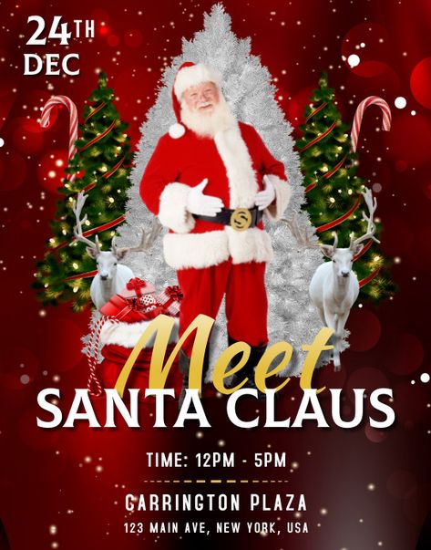 Snowman Presents, Conference Poster, Meet Santa, Online Poster, Dm Design, Christmas Flyer, Christmas Event, Event Flyers, Christmas Poster