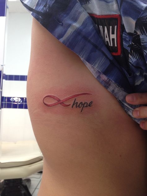 Love this. Want this on side of hip but the ribbon to be pink and purple Pink Ribbon Tattoos, Survivor Tattoo, Mastectomy Tattoo, Awareness Tattoo, Ribbon Tattoos, Faith Love, Inspirational Tattoos, Picture Tattoos, Pink Ribbon