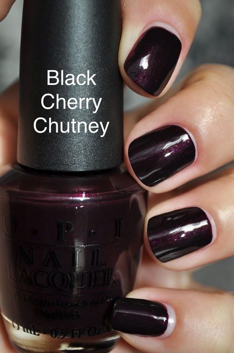 Dark Opi Gel Nail Polish, Dark Holiday Nails, Wine Colored Nails, Dark Purple Nail Polish, Opi Gel Nails, Band Nails, Sassy Nails, Punk Nails, Purple Nail Polish