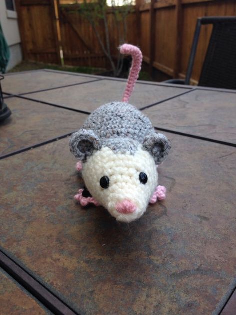 Possum Stuffed Animal, Free Possum Crochet Pattern, Crochet Opposum Pattern, Crochet Opposum Pattern Free, Possum Crochet Pattern Free, Crochet Possum Free Pattern, Amigurumi Possum, Possum Crochet Pattern, Crochet Possum