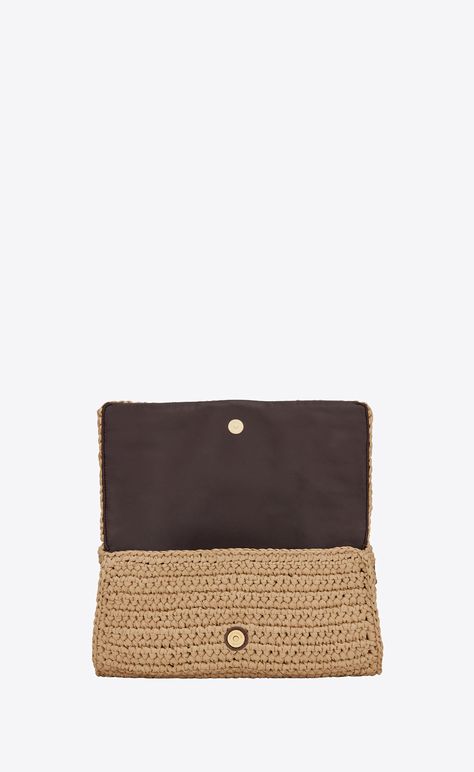 KATE 99 CHAIN BAG WITH TASSEL IN raffia | Saint Laurent | YSL.com Kate Bags, Bag With Tassel, Monogram Bag, Chain Bag, Small Leather Goods, Chain Bags, New Bag, Chain Strap, Jewelry Crafts