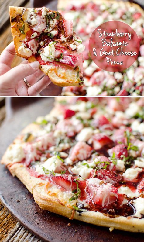 Unique Pizza Recipes, Summer Pizza, Vegetarian Pizza Recipe, Goat Cheese Pizza, Unique Pizza, Strawberry Balsamic, Pizza Fatta In Casa, 2024 Recipes, Pizza Flavors