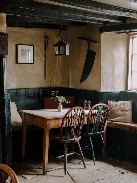 Historic, authentic and inviting, Tisbury's The Compasses Inn is the British country pub your mind conjures but reality so rarely delivers... British Cafe Interior, Pub Interior Ideas, British Cafe, Monster Burger, Restaurant Remodel, Exterior Aesthetic, Pub Interior Design, Country Pub, Pub Interior