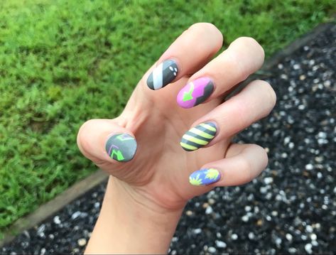 Splatoon Nail Art, Splatoon Nails, Nail Pics, Splatoon 3, Splatoon, 7 And 7, Nails Inspiration, Nail Ideas, Fashion Beauty