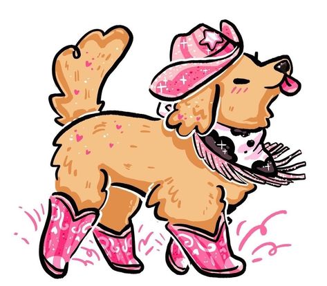 Cowboy Draw, Barbie Cowgirl, Cow Drawing, Colorful Stickers, Dessin Adorable, Dog Drawing, Cute Animal Drawings, Art Inspiration Drawing, Cute Doodles