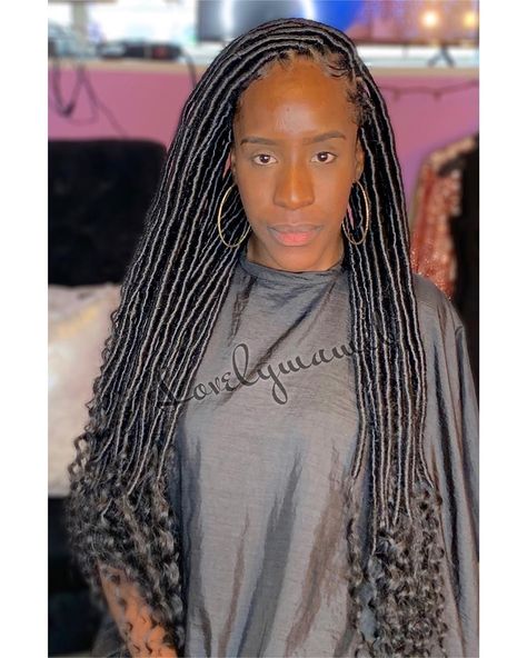 🙏🏽 God First • Mami b• 💞 on Instagram: “🔥Let’s get into these Small Medium Extra Long Goddess Locs✨ NOW BOOKING FOR OCTOBER !! ✨ @lovelymamib • ☎️text/call 2153597626…” Small Faux Locs Long, Small Faux Locs, Long Goddess Locs, Faux Locs Long, Locs Long, Locks Hair, Faux Locs Hairstyles, Goddess Locs, Now Booking