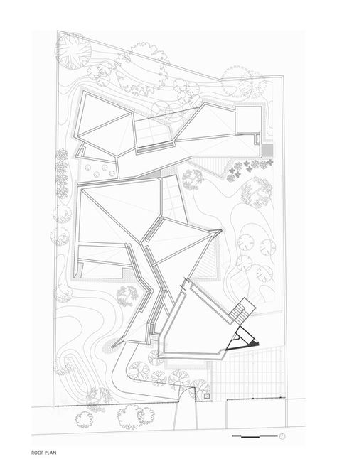 Gallery of House of Stories / Mathew and Ghosh Architects - 15 Folded Architecture Concept, Roof Plan Architecture Drawing, Plan Drawing Architecture, Small Eco House, Folding Architecture, Latest Graphic Design Trends, Studio 17, Concept Models Architecture, House Redesign