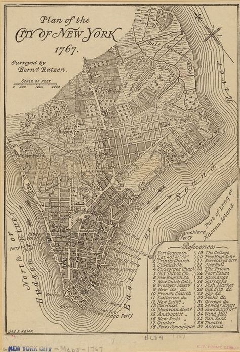 A walking tour of 1767 New York - Curbed NY Vintage Maps Printable, Babylonian Empire, Map Images, Nyc Map, Nyc History, Ancient Maps, Neutral Shades, Teaching History, Printable Vintage