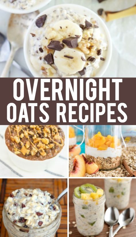 Overnight Oats Recipes that are easy and delicious.  They're perfect for a busy morning! Overnite Oats, Breakfast Jars, Night Oats, Overnight Oats Recipes, Bowl Of Oatmeal, Bulk Cooking, Clean Eating Breakfast, Overnight Oatmeal, Healthy Recipes On A Budget