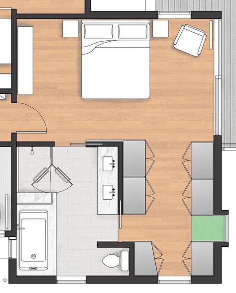 The Walk-Through Closet In This Master Bedroom Leads To A Luxurious Bathroom Bedroom Bathroom Closet Layout, Master Suite Layout, Modern Master Suite, Master Suite Floor Plan, Walk Through Closet, Bedroom With Bathroom, Bedroom Addition, Bathroom Plan, Bathroom Floor Plans