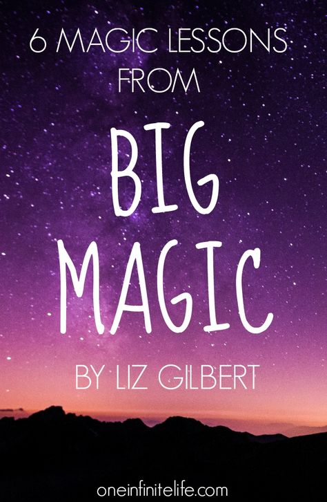 Big Magic by Elizabeth Gilbert is pure MAGIC, and a must-read for anyone who wants to live a more creative life, or do awesome things in their life, or just to show up in the world as their best self. Here are 6 magic lessons that have had the biggest impact on me big-magic-by-elizabeth-gilbert/ Big Magic Quotes, Big Magic Book, Magic Lessons, Liz Gilbert, Big Magic, Morning Pages, Magic Quotes, Worth Quotes, Elizabeth Gilbert