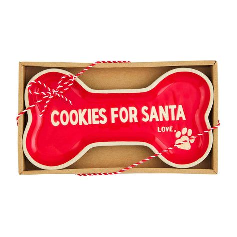 Cookies For Santa Dog Bone Plate | A Cottage in the City Dog Bone Cookies, Christmas Cookie Box, Cookies For Santa Plate, Santa Plate, Christmas Experiences, Santa Dog, Cookies For Santa, Christmas Celebration, Cookie Box