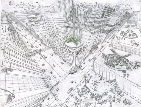 city in 2 point perspective | well, staring from there I began to exercise my own drawing and ... Love Communication, Three Point Perspective, 3 Point Perspective, House Design Drawing, Cityscape Drawing, Architecture Blueprints, Perspective Drawing Architecture, One Point Perspective, Architecture Design Drawing