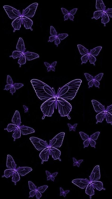 Purple And Black Iphone Wallpaper, Black And Purple Butterfly Wallpaper, Purple Butterflies Aesthetic, Black Butterfly Background, Purple Butterfly Wallpaper Iphone, Purple Butterfly Wallpaper Aesthetic, Purple And Black Aesthetic Wallpaper, Black Purple Wallpaper, Aesthetic Wallpaper Iphone Purple