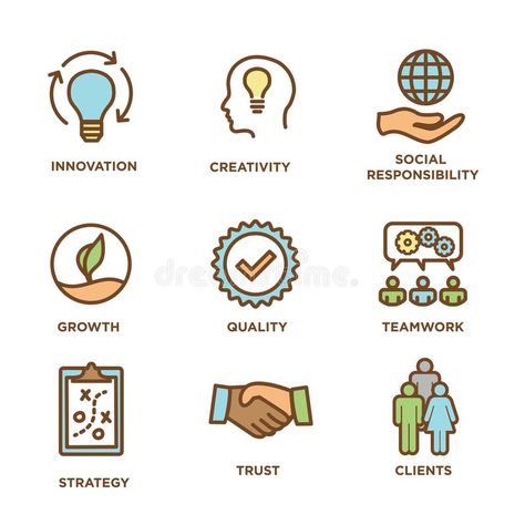 Illustration about Core Values Outline or Line Icon Conveying Integrity & Purpose. Illustration of integrity, growth, mission - 136014674 Mission Icon, Marketing Plan Infographic, Corporate Icons, Creative Business Plan, Library Icon, Diy Dream Catcher Tutorial, Pitch Presentation, Office Icon, Marketing Icon