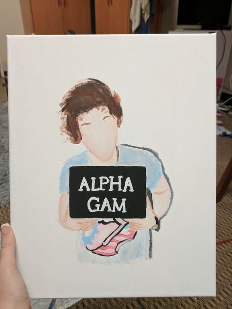 Harry Styles Sorority Canvas DIY Alpha Gamma Delta Big/Little Reveal Harry Styles Sorority Canvas, Harry Styles Sorority, Alpha Gam, Big Lil, Sorority Canvas, Canvas Diy, Canvas Letters, Alpha Gamma Delta, Gamma Phi Beta