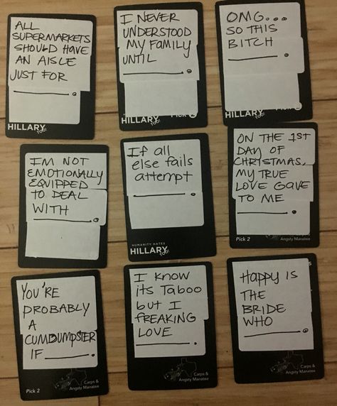 Hilarious and creative ideas for blank cards in cards of humanity game or DIY your own deck of cards against humanity Cards Against Humanity Drinking Game, Diy Board Game Ideas, Diy Cards Against Humanity, Game Ideas For Adults, Board Game Ideas, Diy Board Games, Cards Against Humanity Funny, Cards Of Humanity, Homemade Board Games