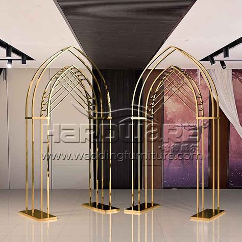 Arch For Wedding Ceremony, Sangeet Stage, Arch For Wedding, Baseboard Styles, Metal Wedding Arch, Metal Wedding, Wedding Ceremony Arch, Arch Backdrop, Wedding Furniture