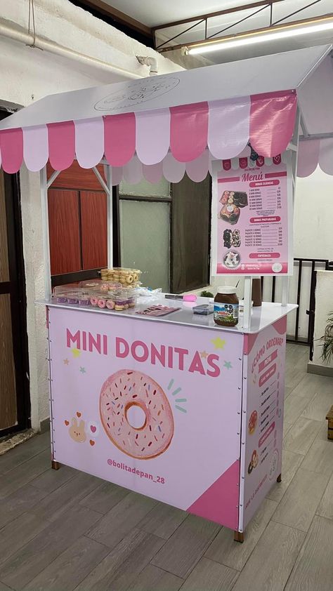 Donut Vendor Booth, Food Small Business Ideas, Mini Donut Business, Food Booth Ideas, Kids Business Ideas, Donut Food Truck, Mini Donuts Ideas, Donut Business, Donut Delivery