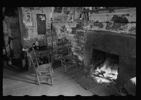 Title: Interior of mountain farmhouse, Appalachian Mountains near Marshall, North Carolina Creator(s): Mydans, Carl, photographer Related Names:     United States. Resettlement Administration. Date Created/Published: 1936 Mar. Mountain Farmhouse, Appalachian People, African American Couples, York County, Appalachian Mountains, Mountain Life, Coal Mining, Down South, Blue Ridge