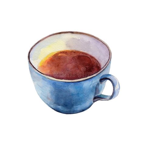 Watercolor Art Coffee Cup, Teapot Watercolor Painting, Cup Of Tea Watercolor, Coffee Mug Watercolor, Cup Of Coffee Watercolor, Tea Watercolor Painting, Tea Cup Watercolor Painting, How To Draw A Tea Cup, Lukisan Ideas