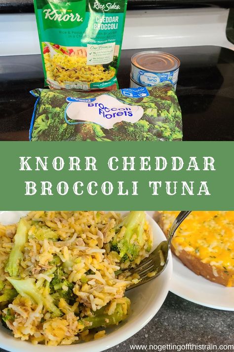 Tuna Broccoli Rice Casserole, Knorr Cheddar Broccoli Rice With Chicken Crockpot, Knorr Rice Recipes, Broccoli Cheddar Rice, Tuna Broccoli, Chicken Broccoli Rice Cheese Casserole Using Knorr Rice, Knorr Cheddar Broccoli Rice With Chicken, Cheddar Rice, Knorr Rice Sides