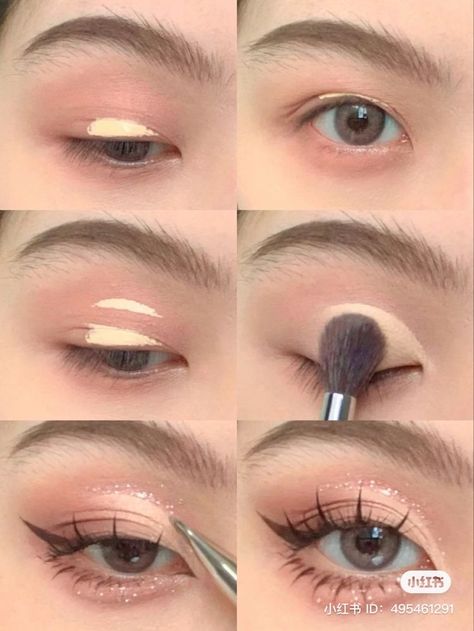 Teknik Makeup, Asian Makeup Tutorials, Mekap Mata, Doll Eye Makeup, Korean Eye Makeup, Ulzzang Makeup, Swag Makeup, Ethereal Makeup, Pinterest Makeup