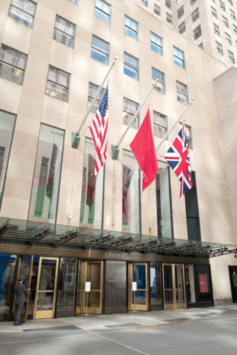 Façade of Christie's auction house in New York. Photo by Smith Collection/Gado/Getty Images. Christies Auction House, Pergamon Museum, House In New York, German Art, House Art, Lost Art, Sport Fishing, Red Flag, Art World