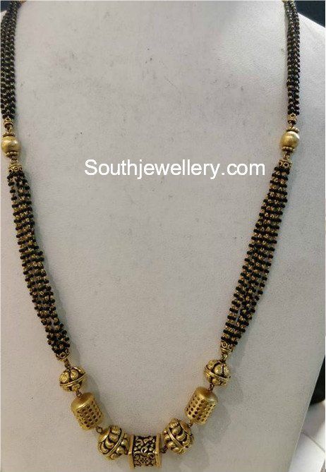 Long Black Beads Chain photo Long Mangalsutra, Mangalsutra Chain, Black Beads Mangalsutra, Black Beads Mangalsutra Design, Jewellery Bridal, Jewellery Wedding, Gold Mangalsutra Designs, Gold Necklace Indian Bridal Jewelry, Beaded Necklace Designs