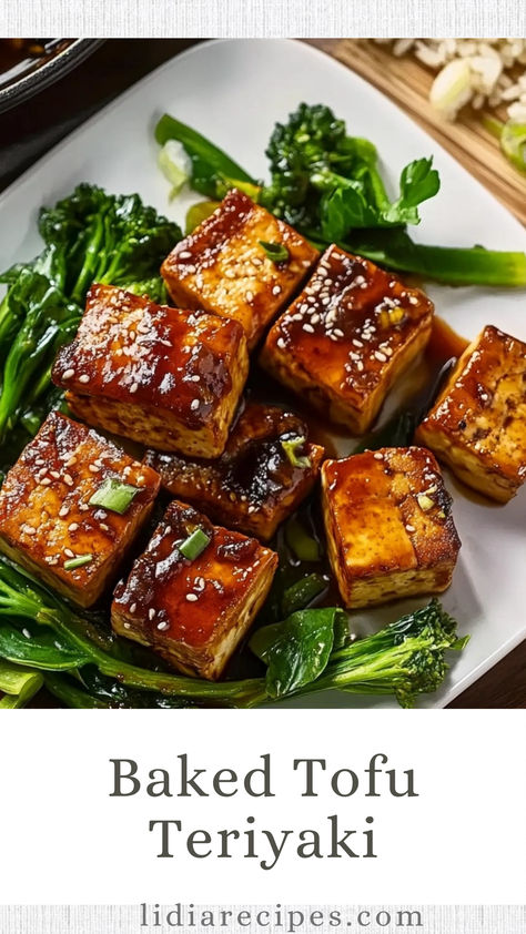 🌟🍴 Sweet, tangy, and oh-so-delicious—Baked Tofu Teriyaki is your go-to recipe for a healthy and flavorful meal! 🌿✨ Crispy tofu meets a rich teriyaki glaze, creating the perfect balance of taste and texture. Great for vegans and anyone looking for a guilt-free indulgence! 😋🍯  #BakedTofu #TeriyakiDelight #HealthyAndTasty #VeganEats #SweetAndSavory #PlantBasedGoodness #WholesomeFood #FlavorfulMeals #EasyVeganRecipe #TofuLovers 🍱🌟 Easy Baked Tofu, Tofu Recipes Baked, Baked Tofu Recipes, Crispy Teriyaki Tofu, Bake Tofu, Tofu Baked, Comfort Foods Healthy, Tofu Teriyaki, Crispy Baked Tofu