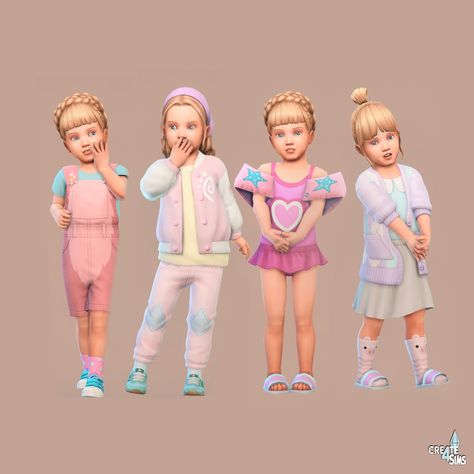 Sims 4 Style Ideas, The Sims 4 Outfits, Sims 4 Base Game Outfits Ideas, Sims 4 Outfits, Sims Family, Toddler Hair Sims 4, Sims 4 Jobs, Cc Lookbook, Sims Outfits